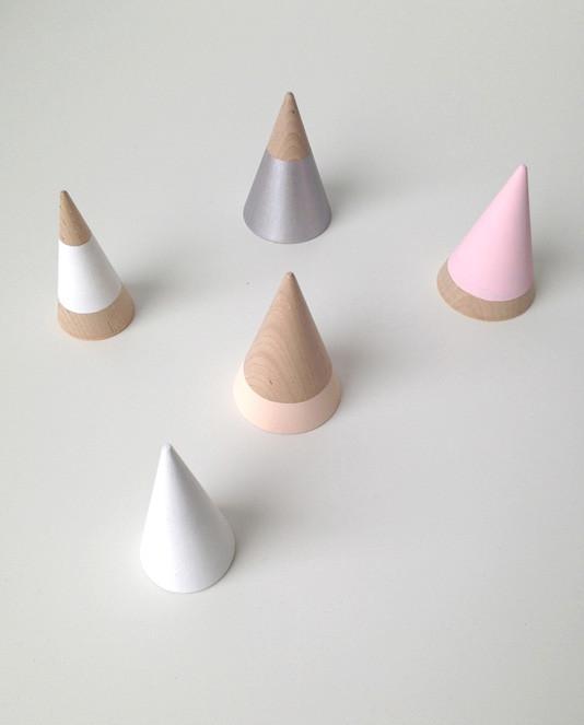 Painted Wooden Cones